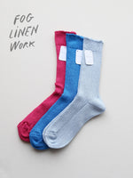 Load image into Gallery viewer, fog linen work リネンミドルゲージリブソックス [LWK320]
