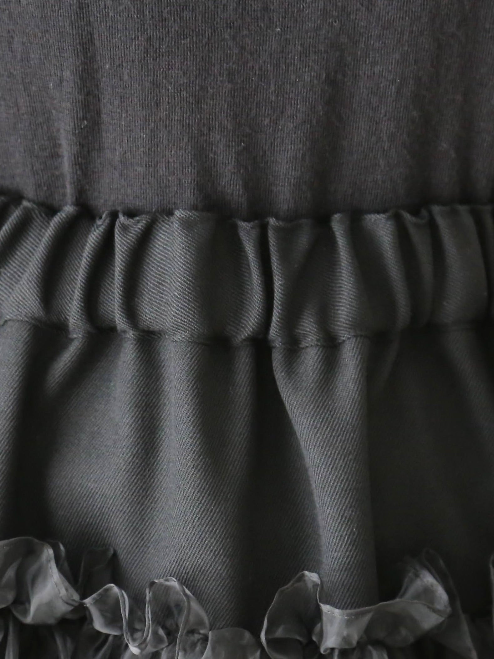 noir kei ninomiya ウールギャバジン×エステルオーガンジースカート [3P-S001-051]