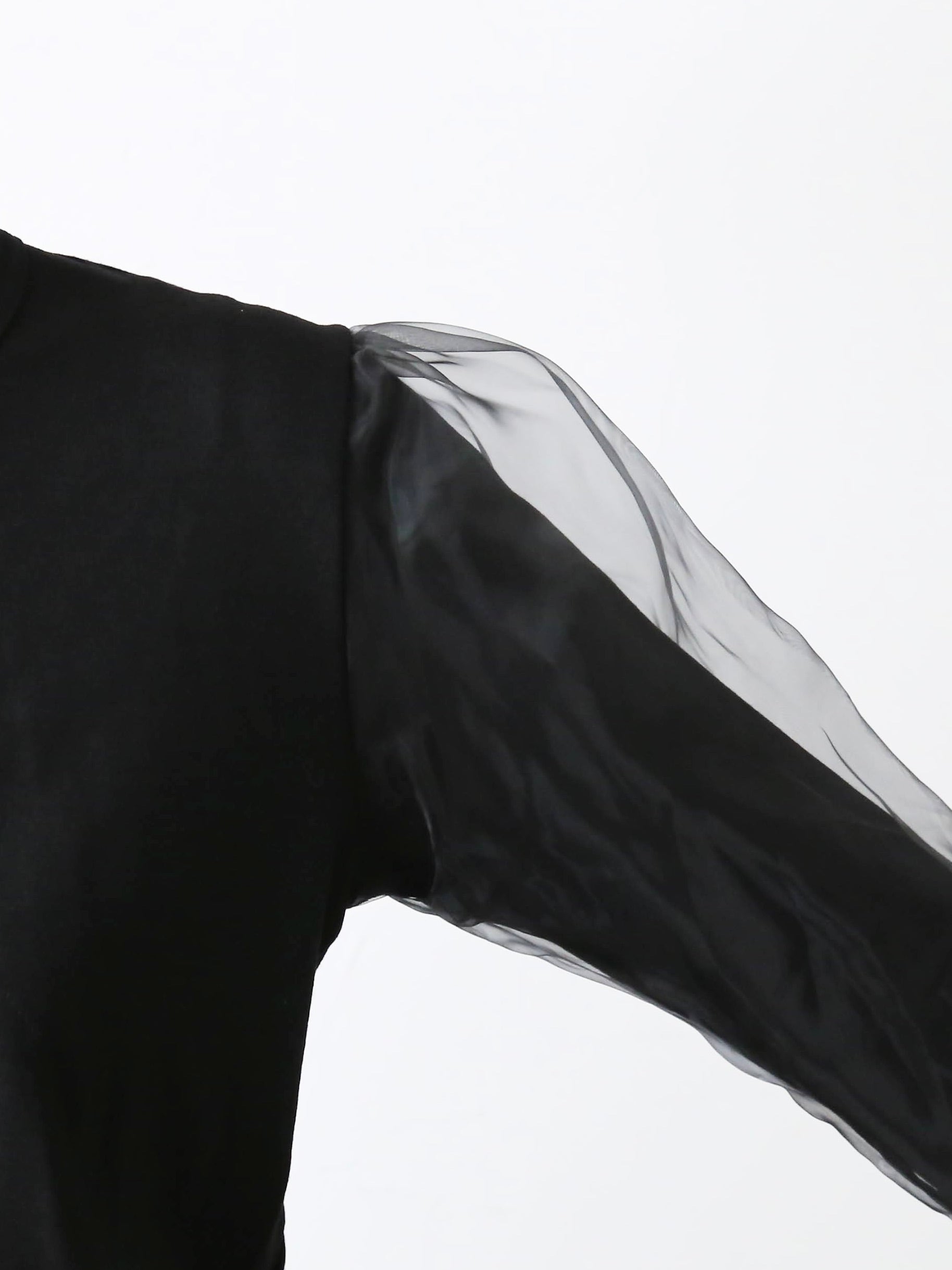 noir kei ninomiya ウール天竺×エステルオーガンジートップス [3P-T006-051]