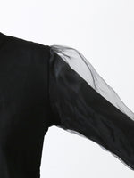 画像をギャラリービューアに読み込む, noir kei ninomiya ウール天竺×エステルオーガンジートップス [3P-T006-051]
