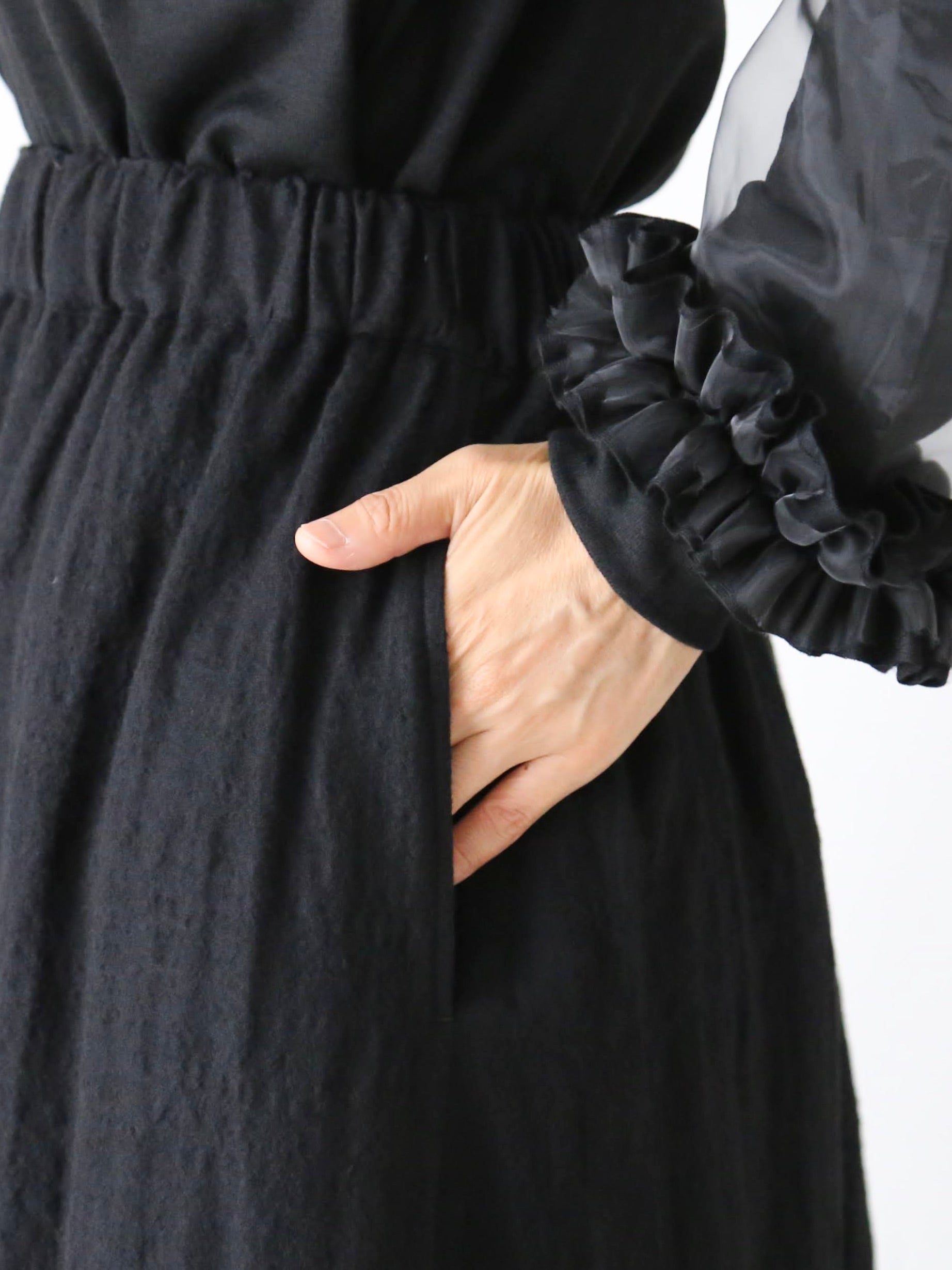 noir kei ninomiya ウールナイロンミルドスカート [3P-S007-051]