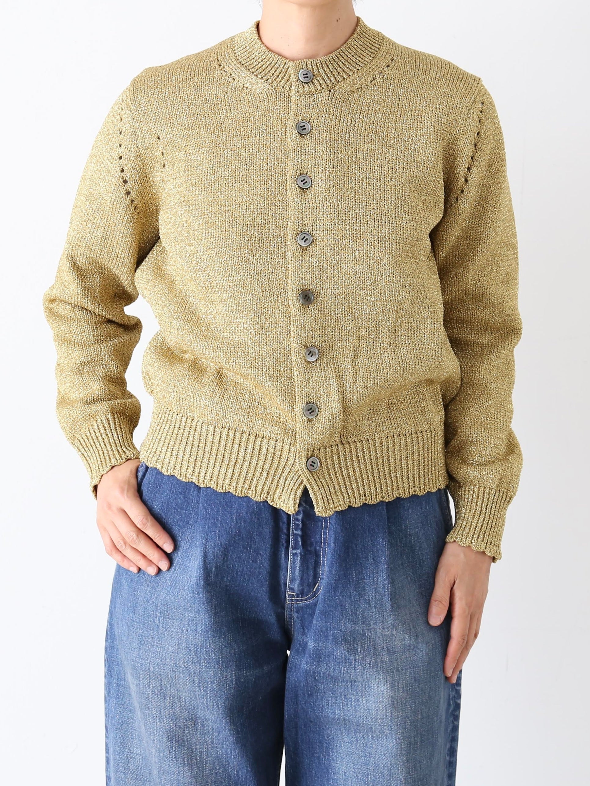 tao ラメリリヤーン天竺ニットカーディガン [TP-N015-051]