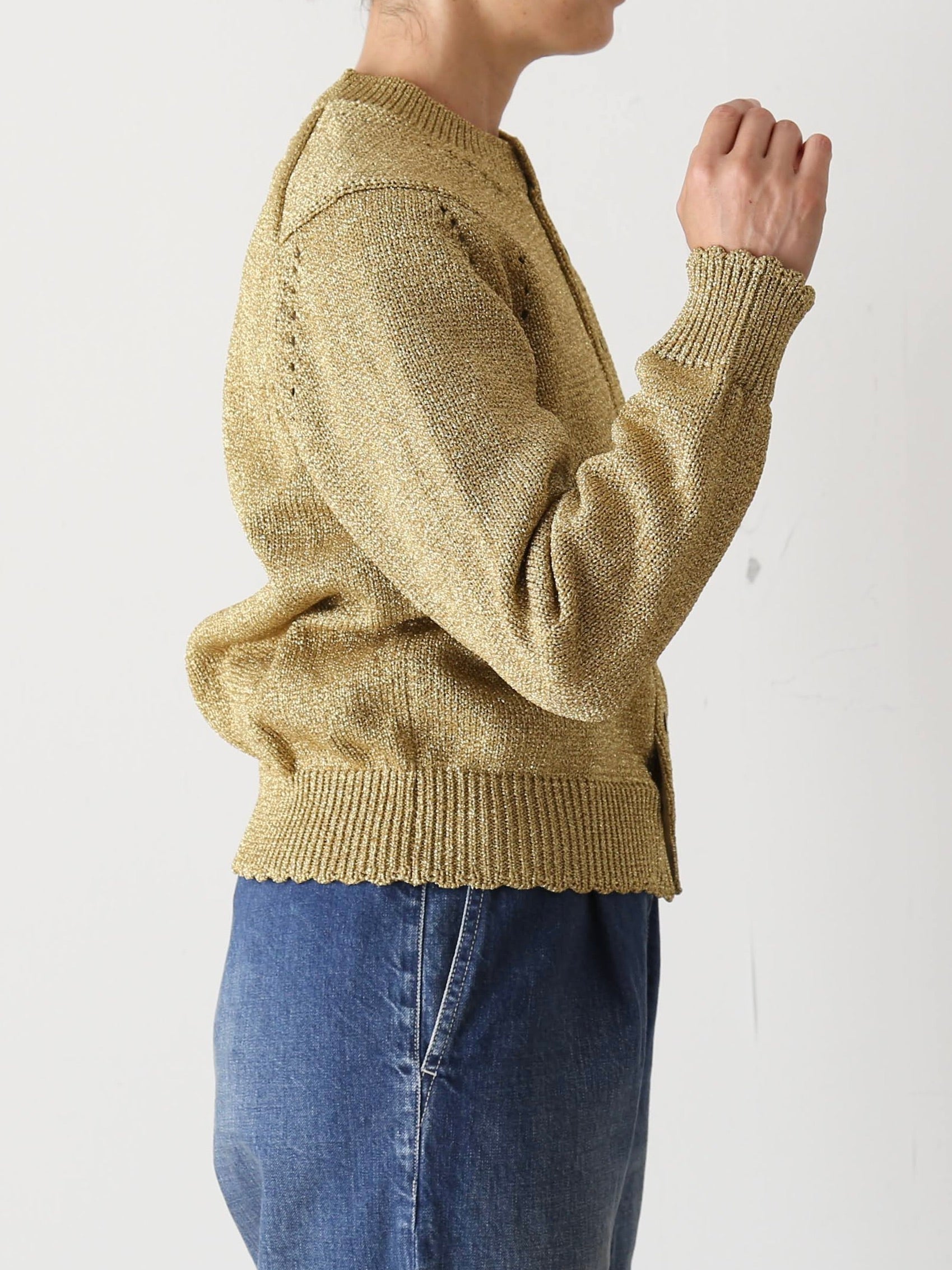 tao ラメリリヤーン天竺ニットカーディガン [TP-N015-051]