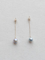 Load image into Gallery viewer, Akoya Pearl Pierced Earrings / Swing (Blue Planet) [aco39-B-CREER special]
