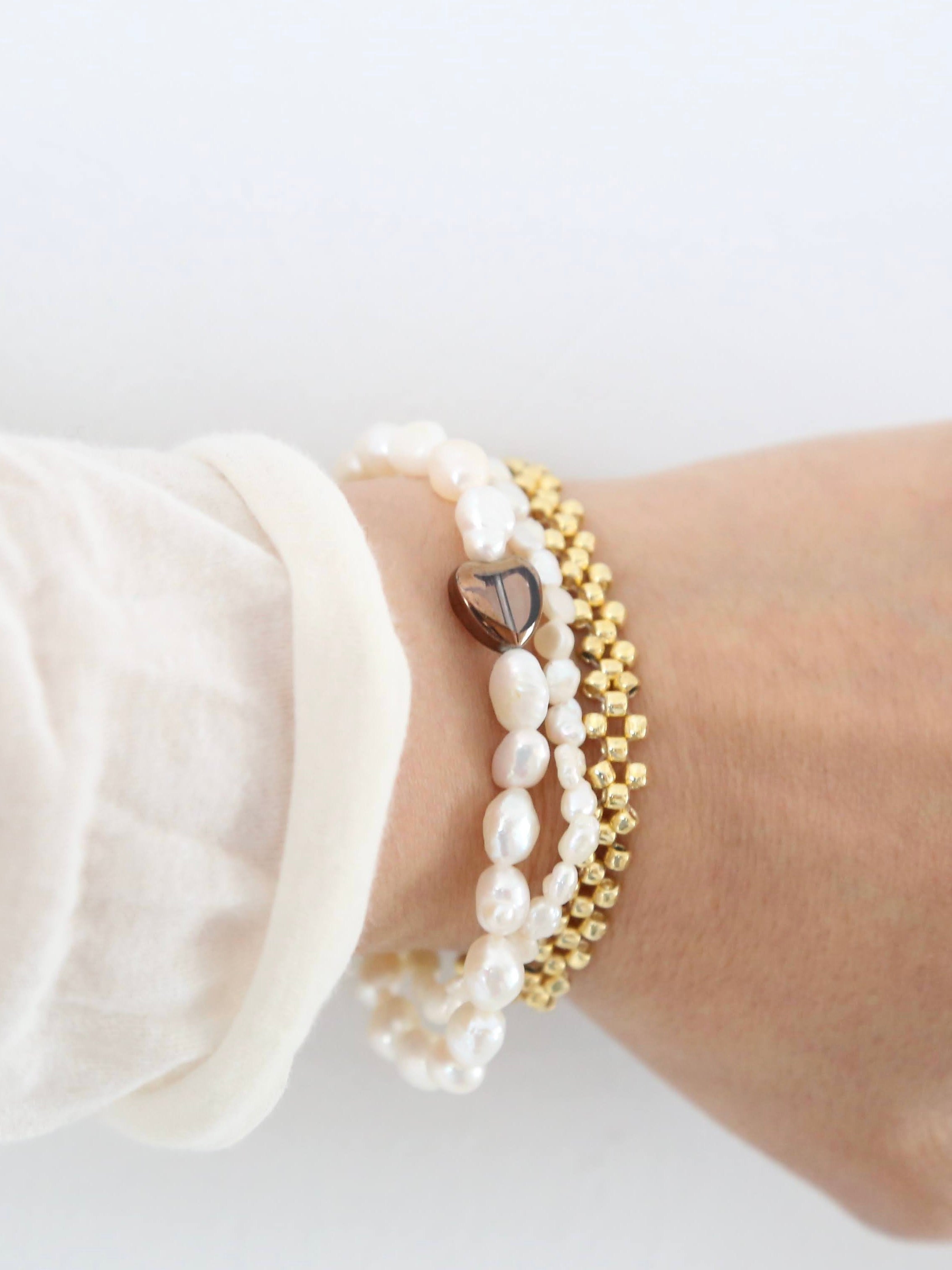 a.k.mom 淡水パールとハートのブレスレット[30]