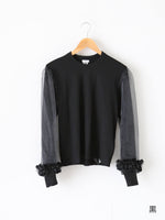 画像をギャラリービューアに読み込む, noir kei ninomiya ウール天竺×エステルオーガンジートップス [3P-T006-051]
