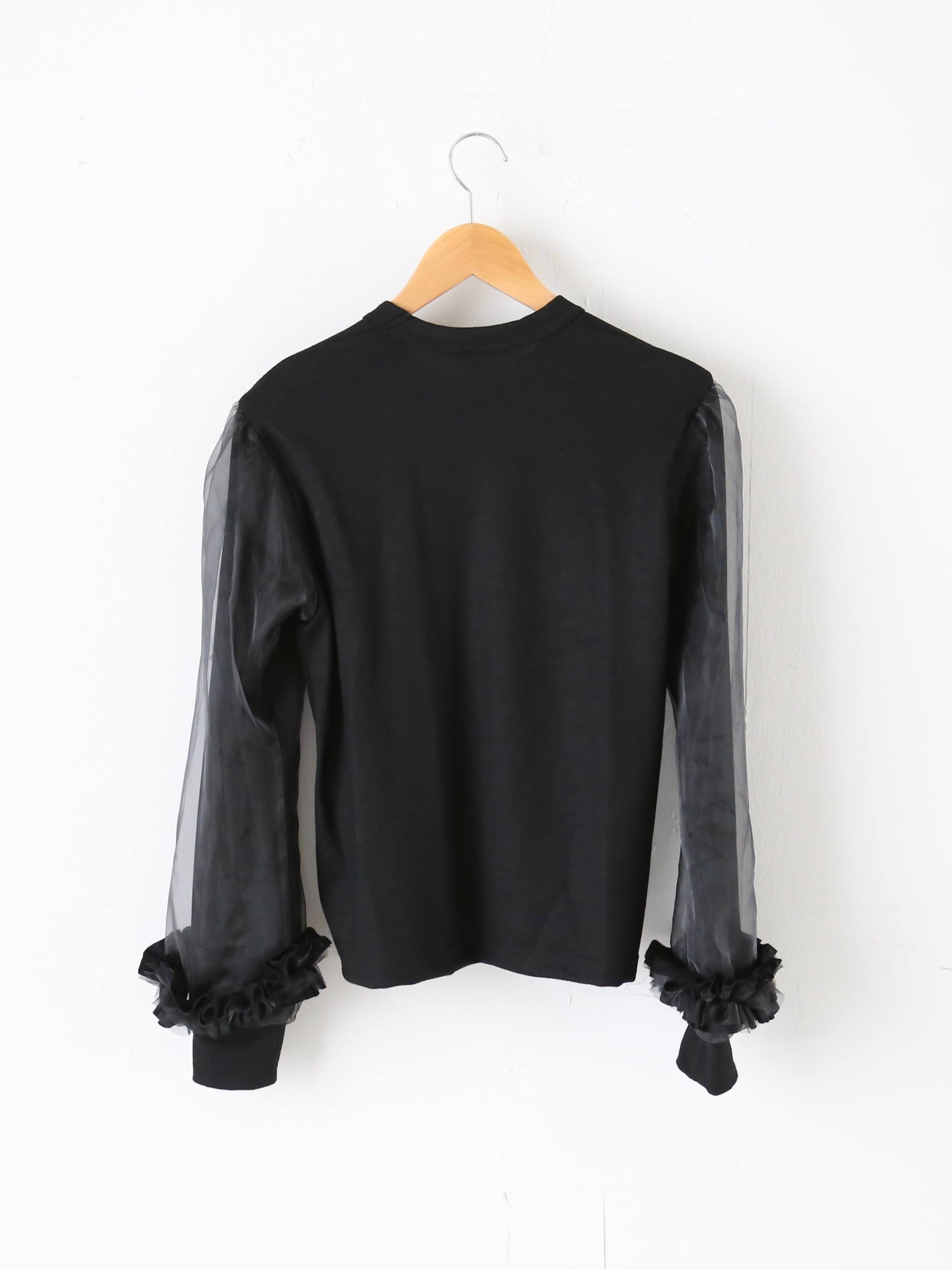 noir kei ninomiya ウール天竺×エステルオーガンジートップス [3P-T006-051]