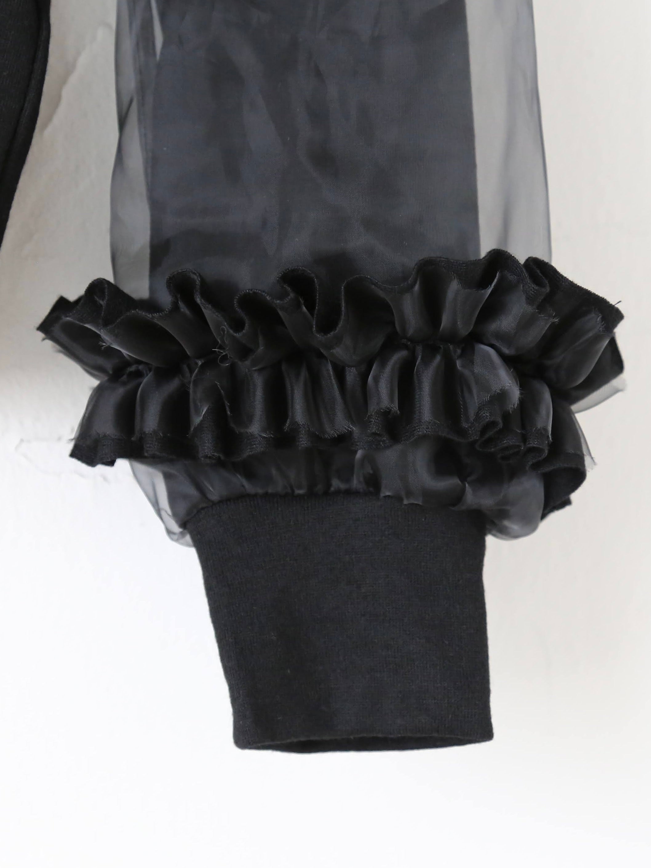 noir kei ninomiya ウール天竺×エステルオーガンジートップス [3P-T006-051]