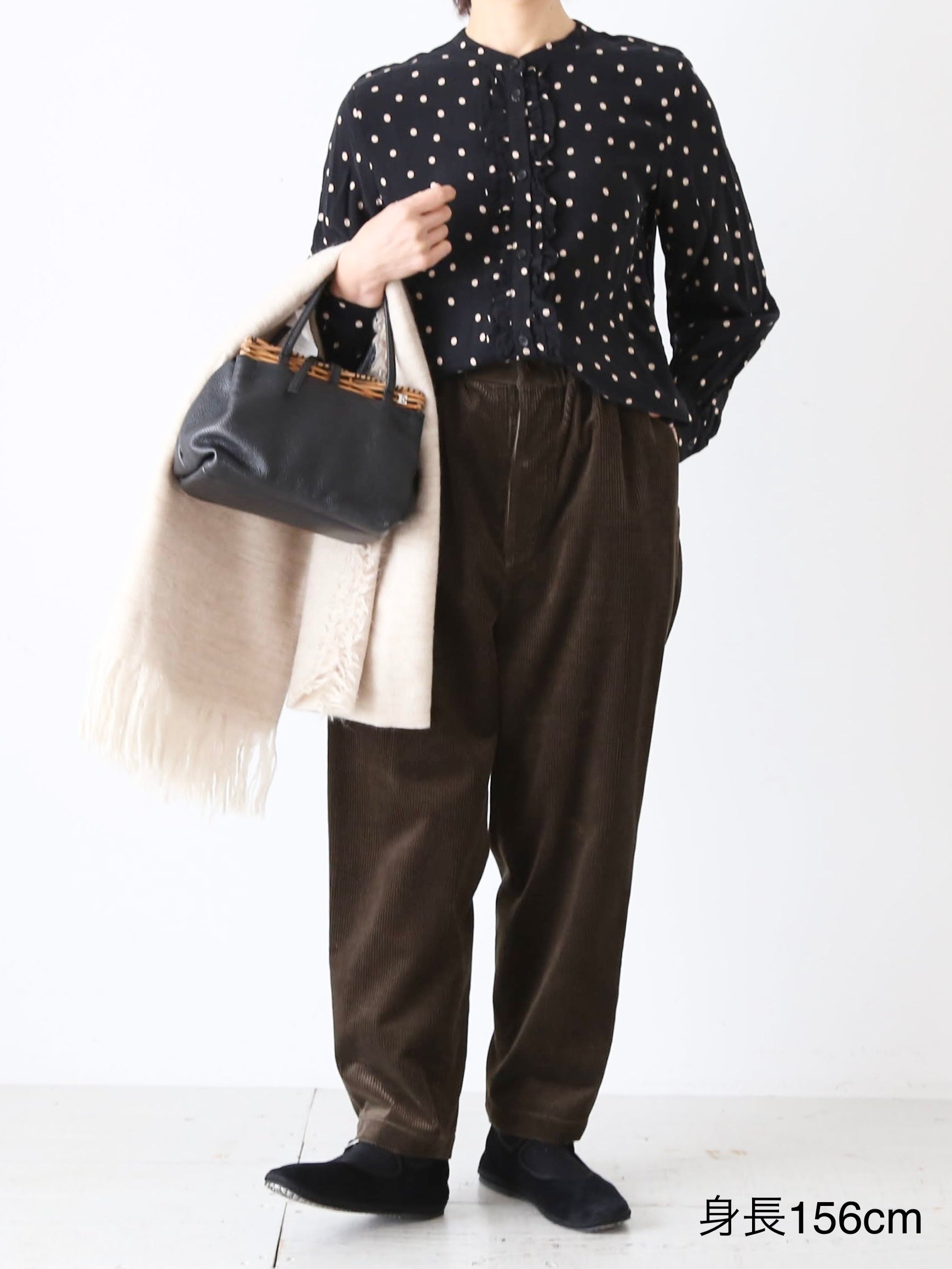 ROBE de PEAU ドットラッフルブラウス [R247]