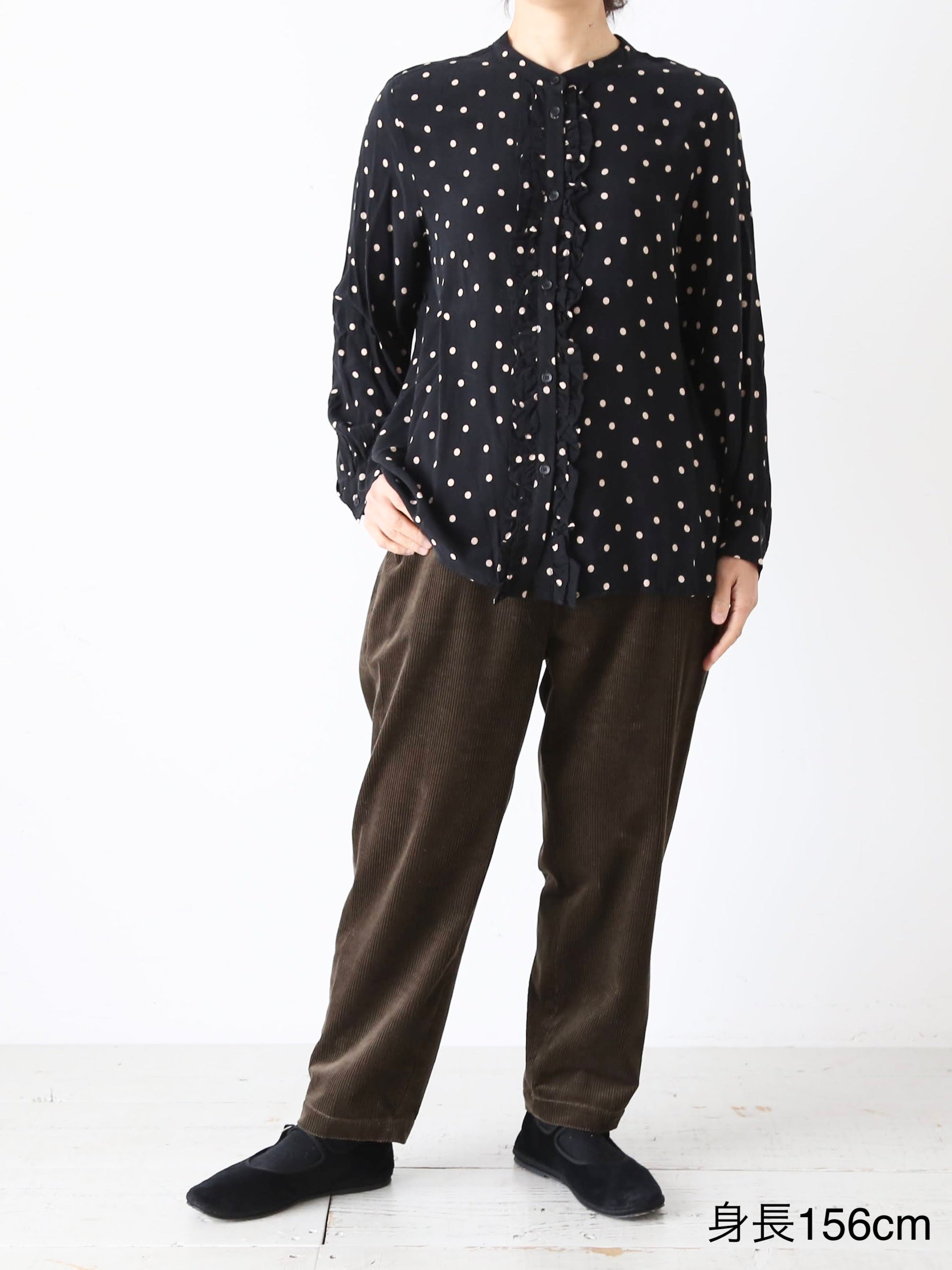 ROBE de PEAU ドットラッフルブラウス [R247]