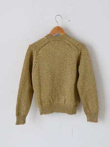 【美品】  tao COMME des GARCONS / タオコムデギャルソン | 2025AW | ラメリリヤーン天竺ニットカーディガン | S | ゴールド | レディース 美品】 tao COMME des GARCONS / タオコムデギャルソン | 2025AW