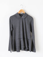 画像をギャラリービューアに読み込む, tao ウール天竺襟付きトップス [TP-T004-051]
