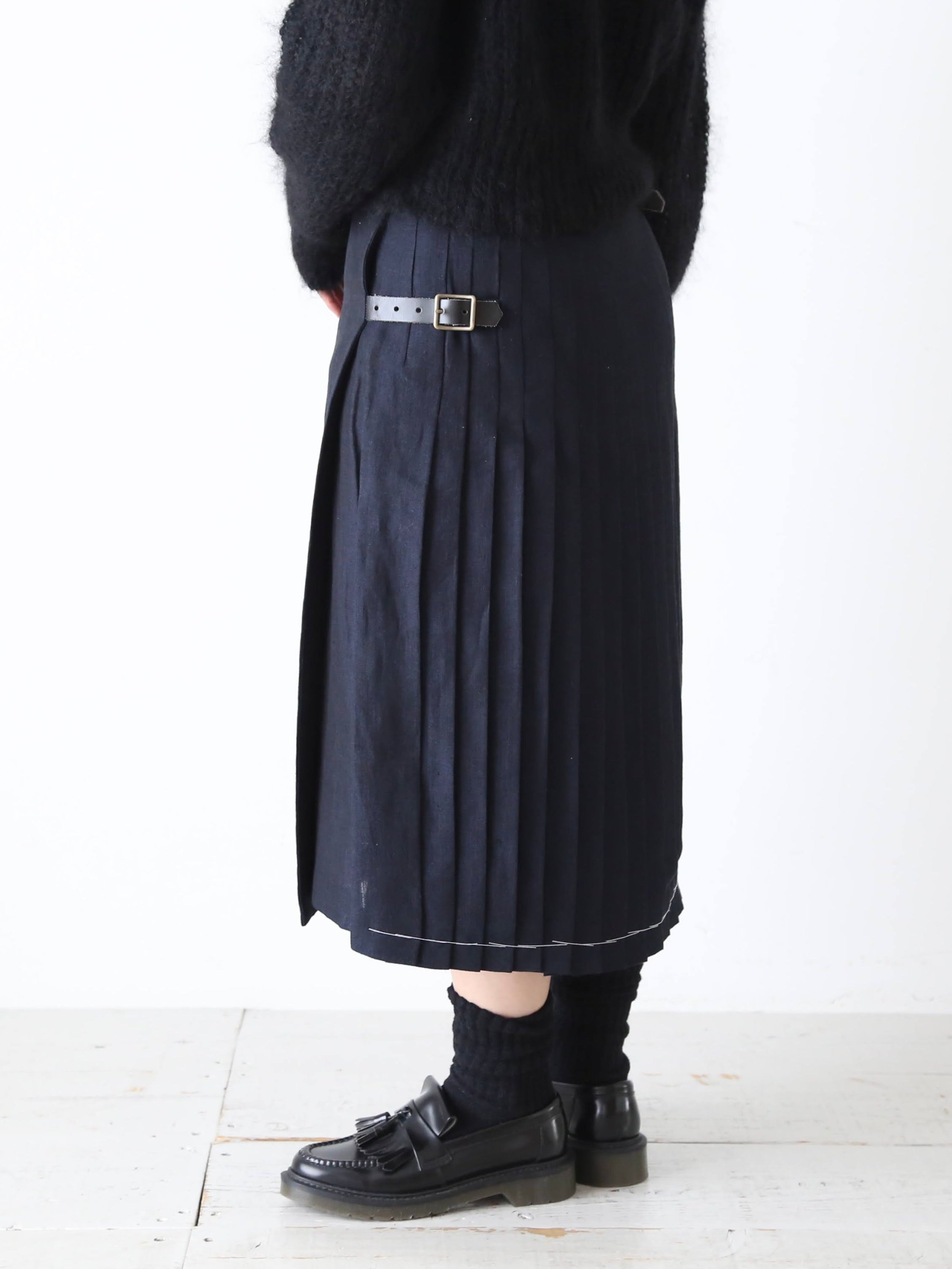 R&D.M.Co- ヘリンボーンリネンキルトスカート [1941]