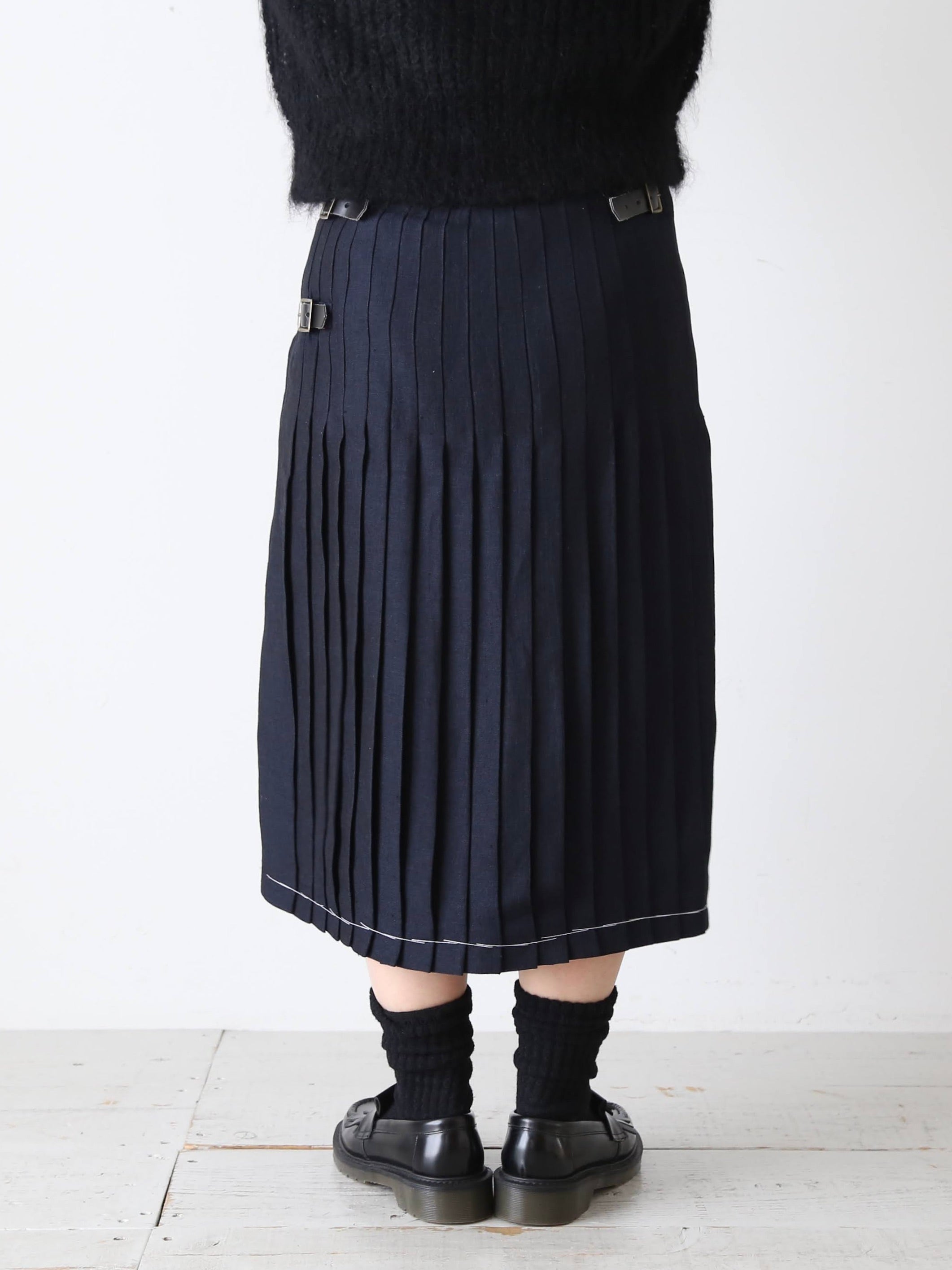 R&D.M.Co- ヘリンボーンリネンキルトスカート [1941]