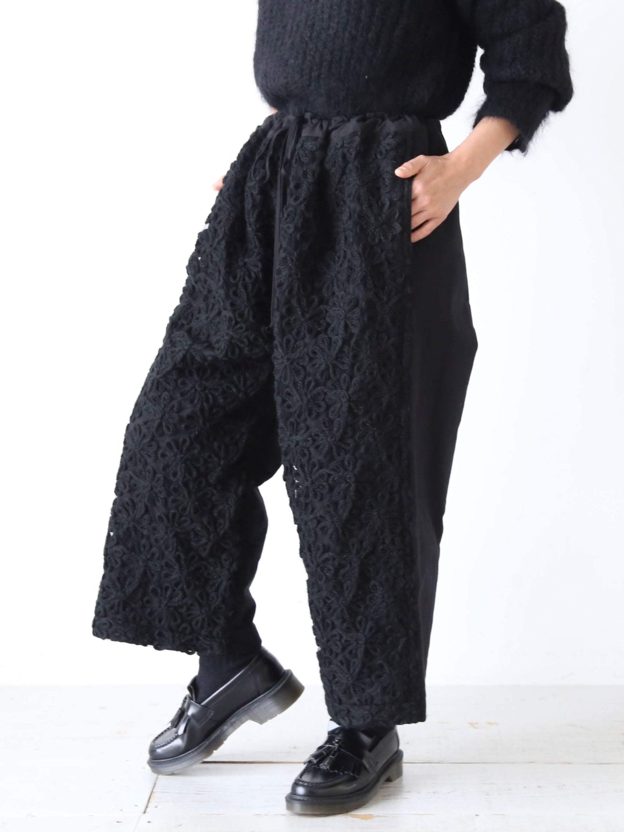 tao ナイロンチュール刺繍×モールスキンパンツ [TN-P004-051]