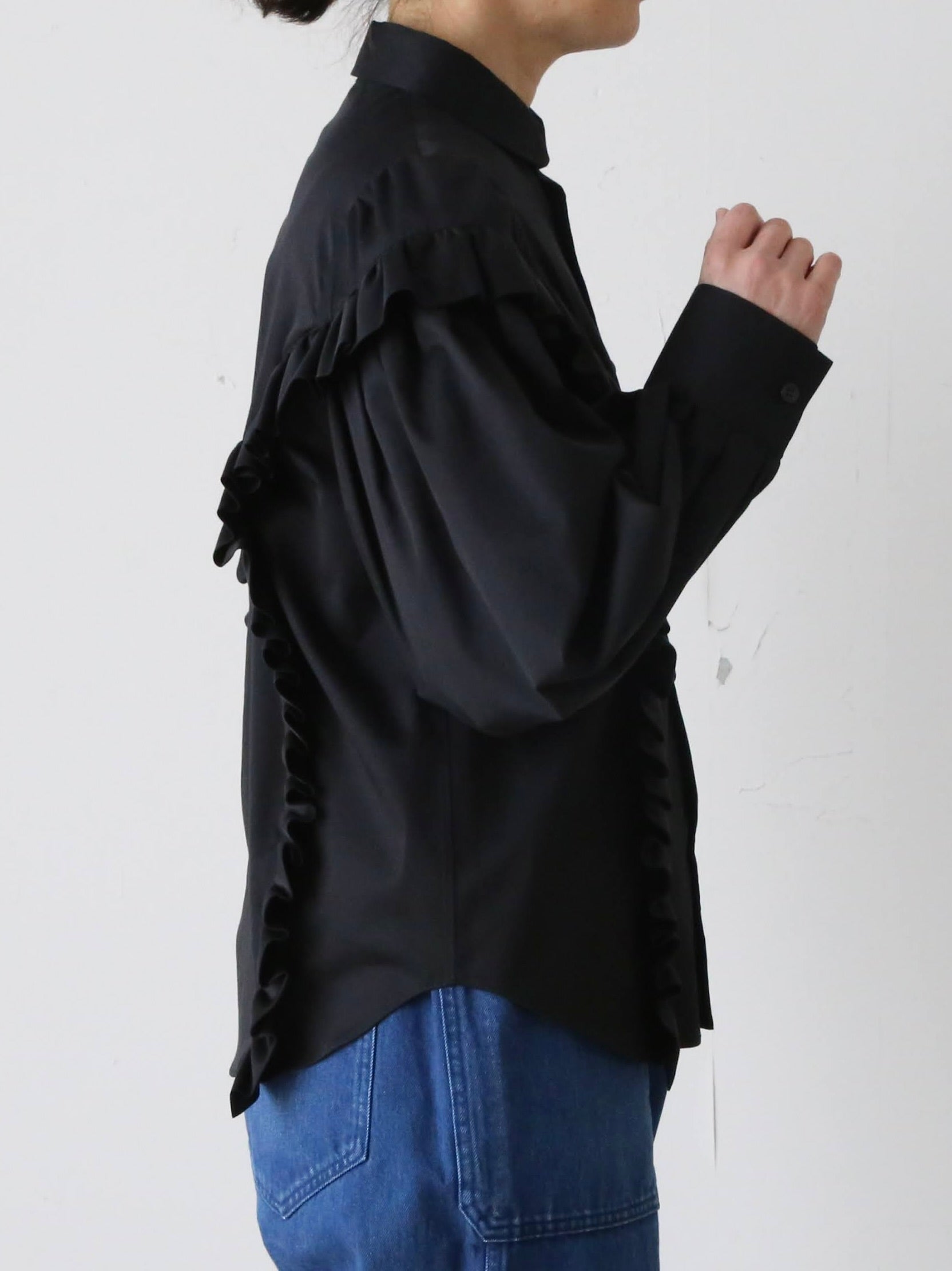 noir kei ninomiya 綿ブロード ブラウス 長袖 丸襟 フリル – CREER