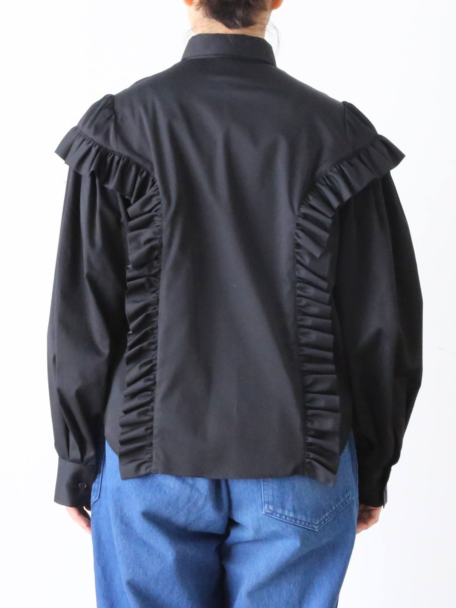 noir kei ninomiya 綿ブロード ブラウス 長袖 丸襟 フリル – CREER