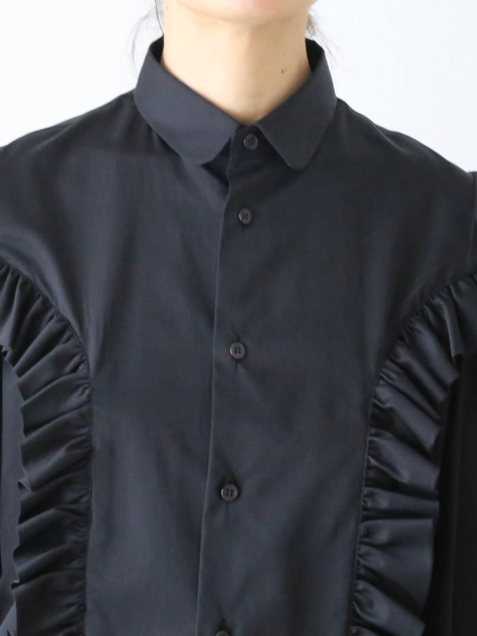 noir kei ninomiya 綿ブロード ブラウス 長袖 丸襟 フリル – CREER