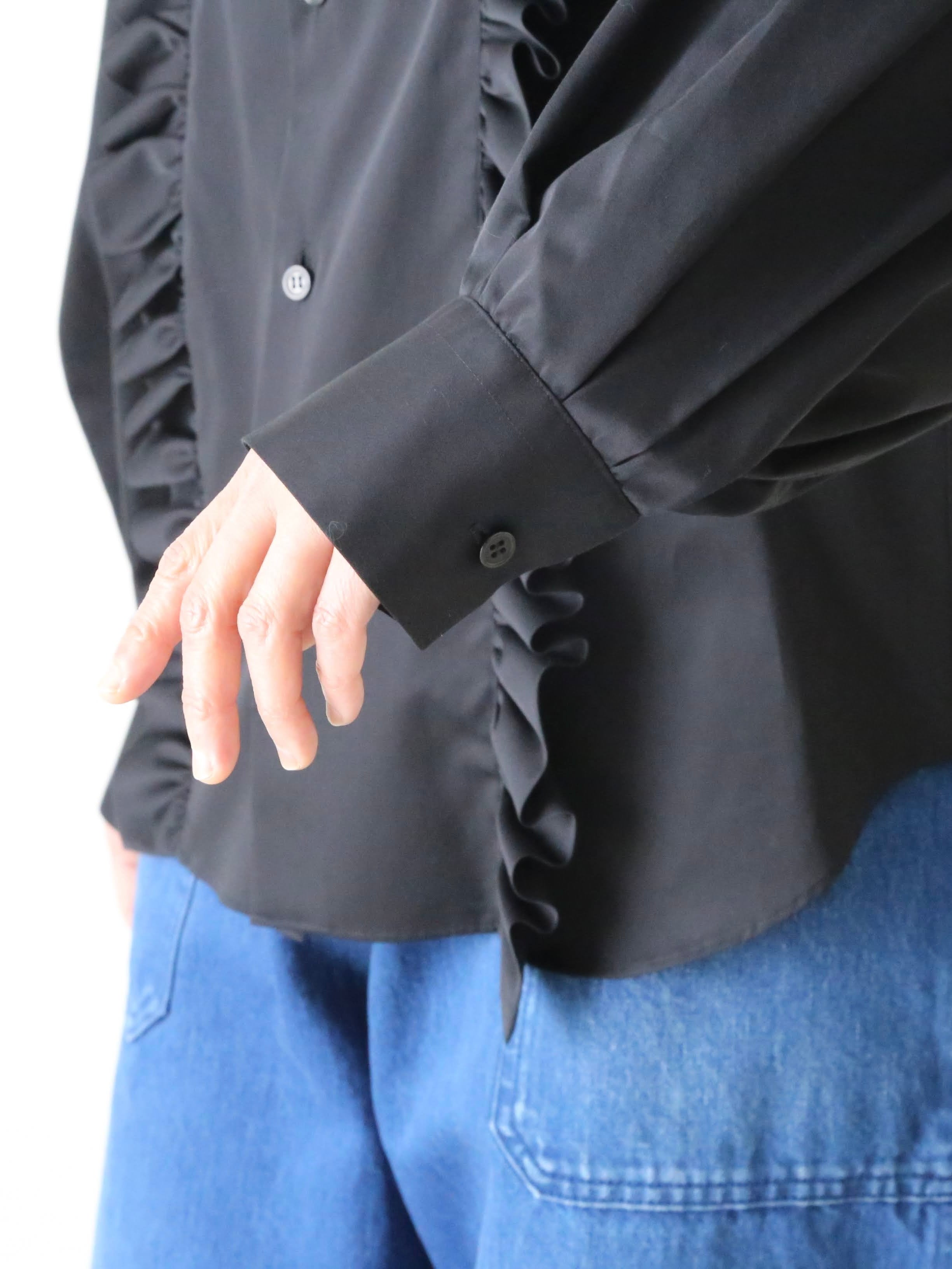 noir kei ninomiya 綿ブロード ブラウス 長袖 丸襟 フリル – CREER