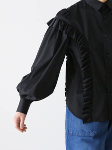 noir kei ninomiya 綿ブロード ブラウス 長袖 丸襟 フリル – CREER