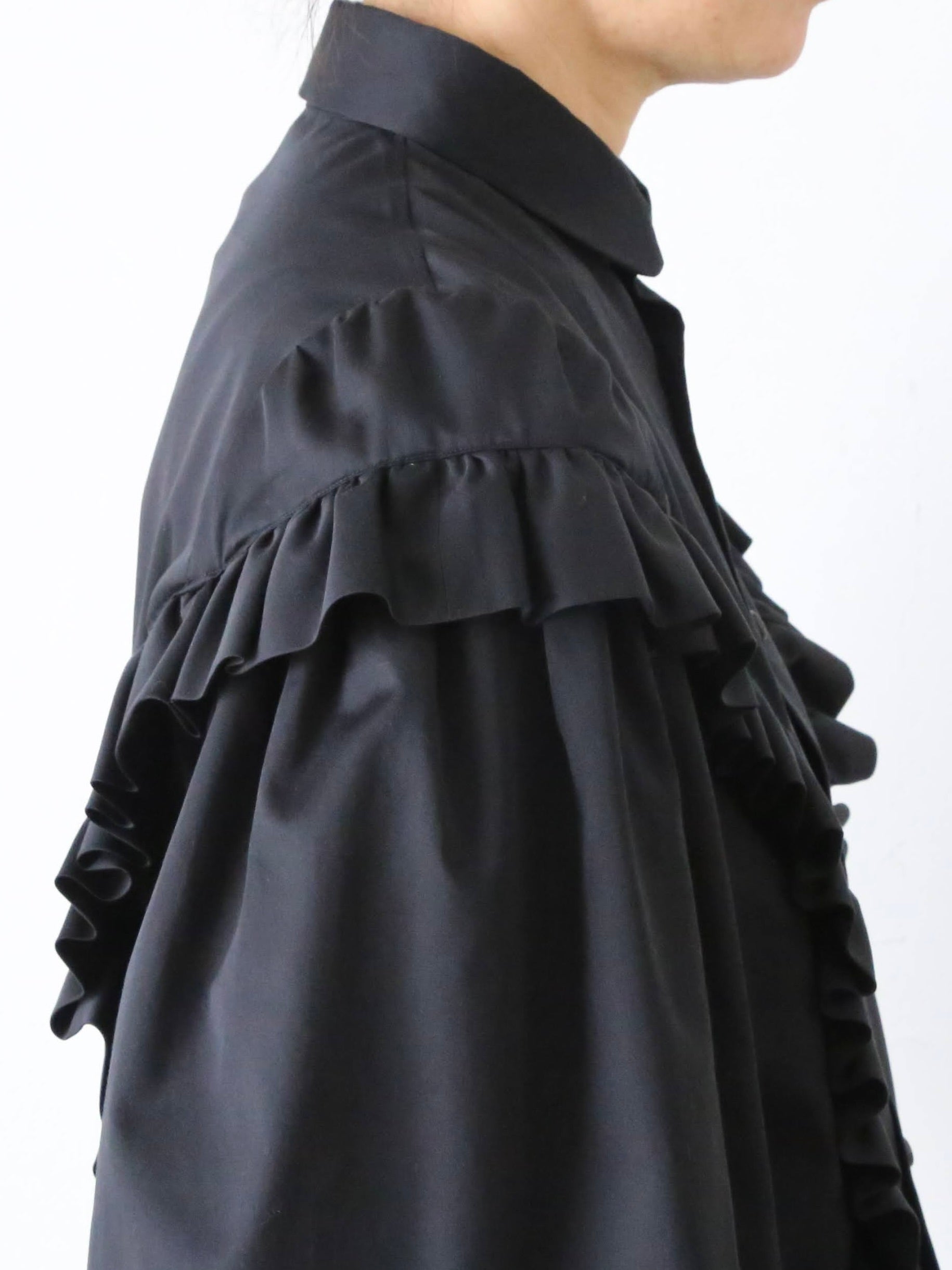 noir kei ninomiya 綿ブロード ブラウス 長袖 丸襟 フリル – CREER