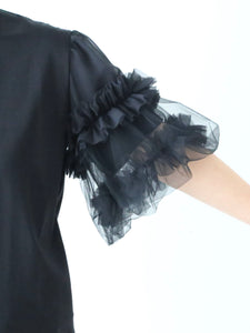 noir kei ninomiya 綿ポンチ×エステルジョーゼット Tシャツ