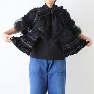 noir kei ninomiya ウールオックス ベスト 胸元リボン 手仕事タック