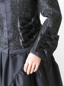 noir kei ninomiya スパンコール ツイード×エステルサテン ジャケット