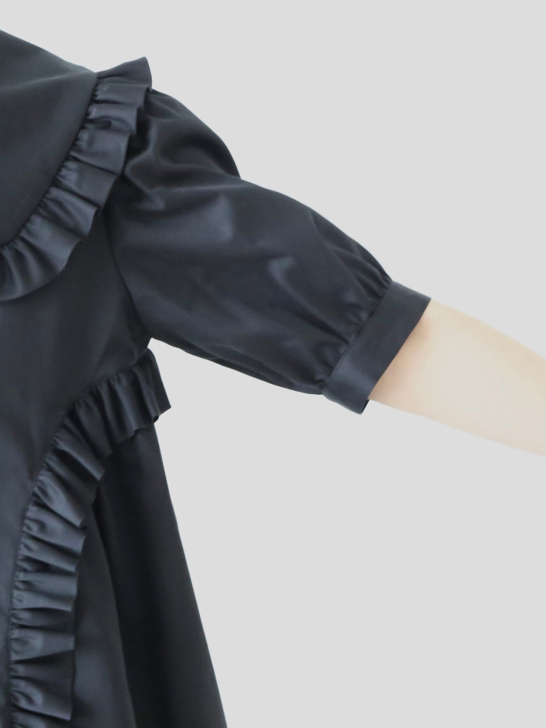 noir kei ninomiya 綿ブロード ブラウス 半袖 丸襟 フリル – CREER