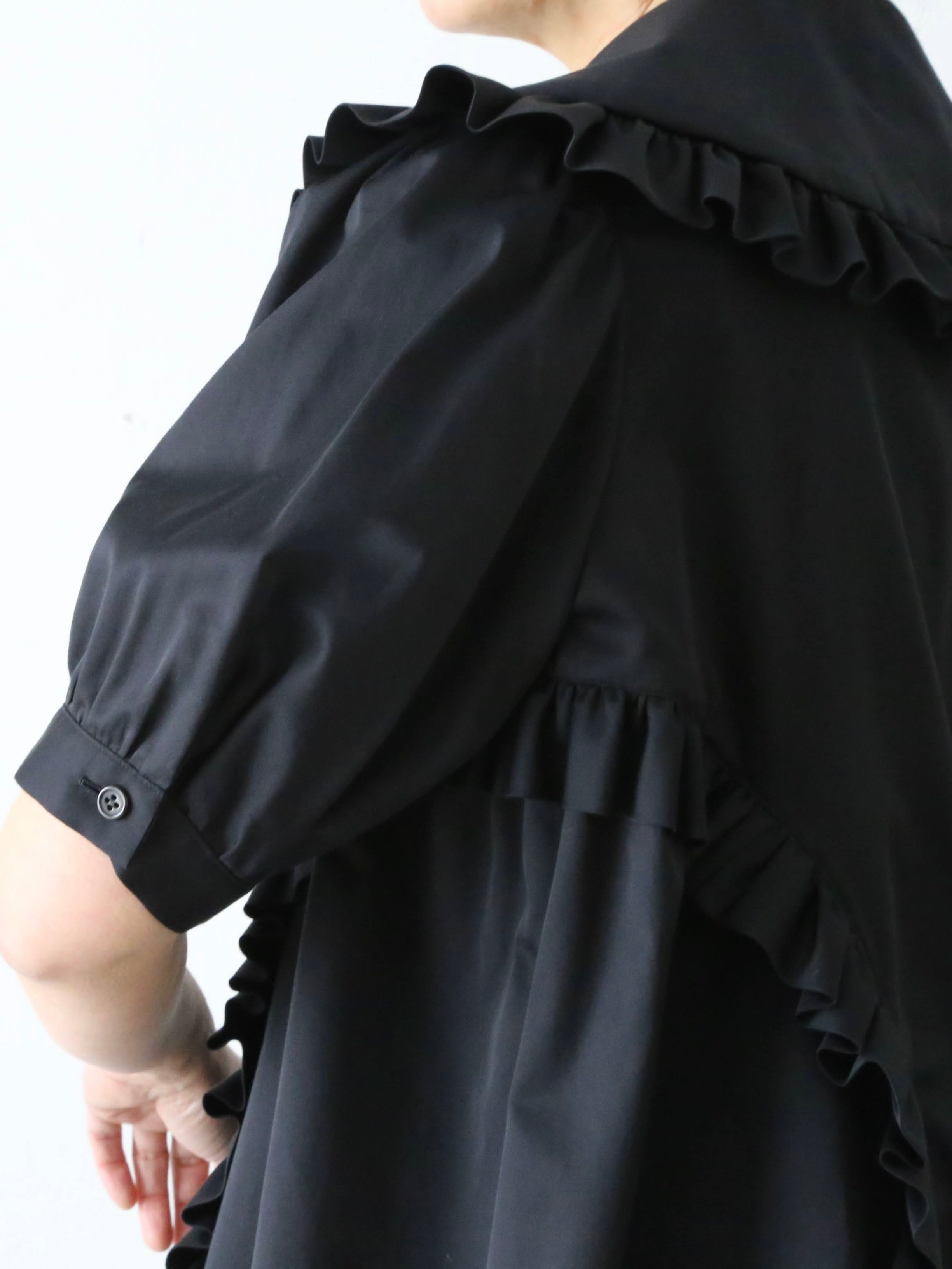 noir kei ninomiya 綿ブロード ブラウス 半袖 丸襟 フリル – CREER