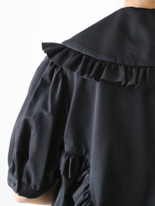 noir kei ninomiya 綿ブロード ブラウス 半袖 丸襟 フリル – CREER