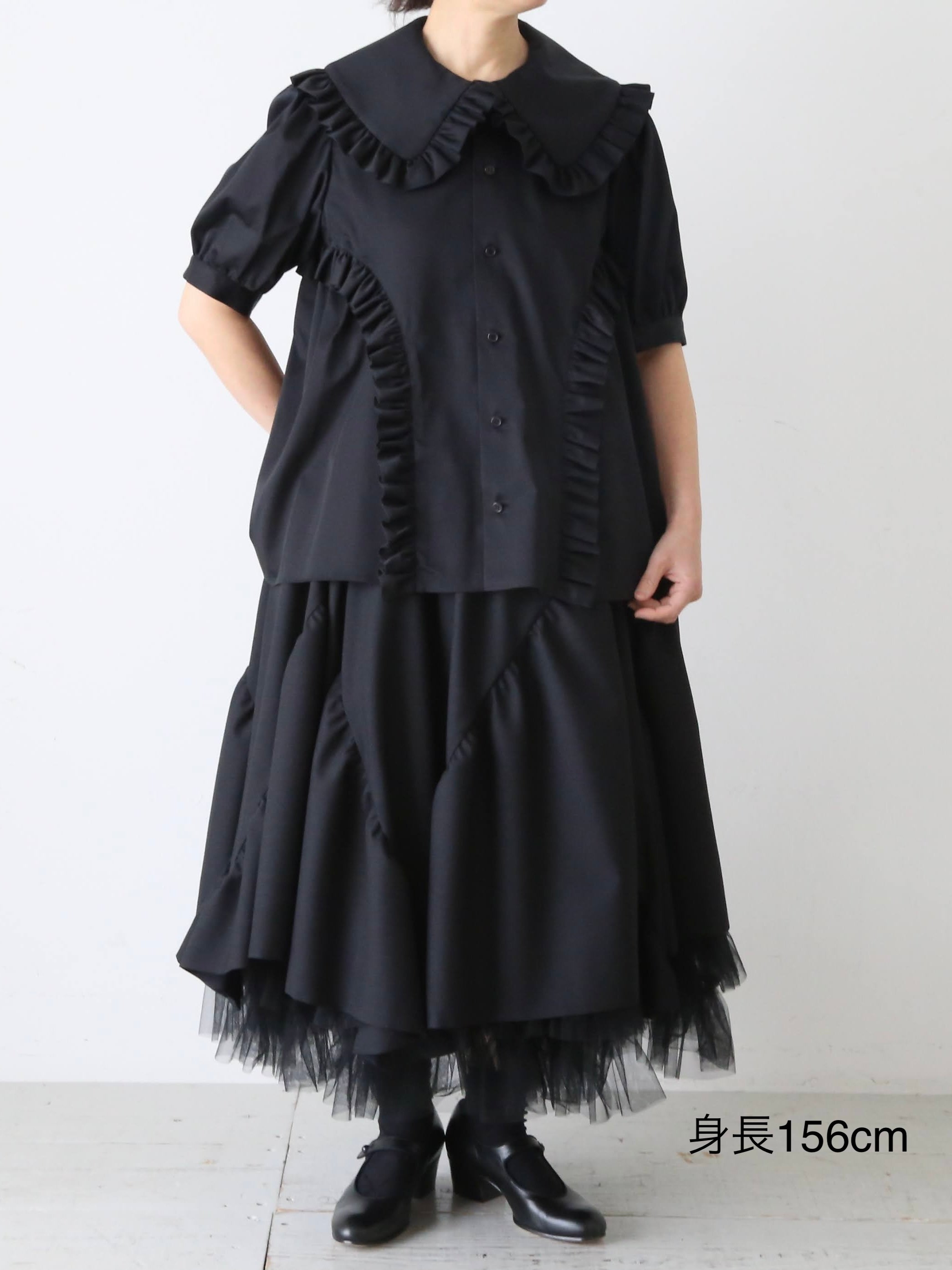 noir kei ninomiya フリル チャイナ ブラウス ブラック M noir kei ninomiya フリル チャイナ ブラウス ブラック M - メルカリ