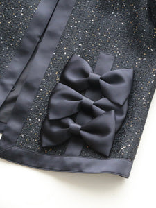 noir kei ninomiya スパンコール ツイード×エステルサテン ジャケット