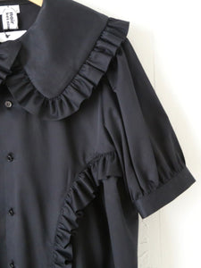 noir kei ninomiya 綿ブロード ブラウス 半袖 丸襟 フリル – CREER