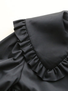 noir kei ninomiya 綿ブロード ブラウス 半袖 丸襟 フリル – CREER