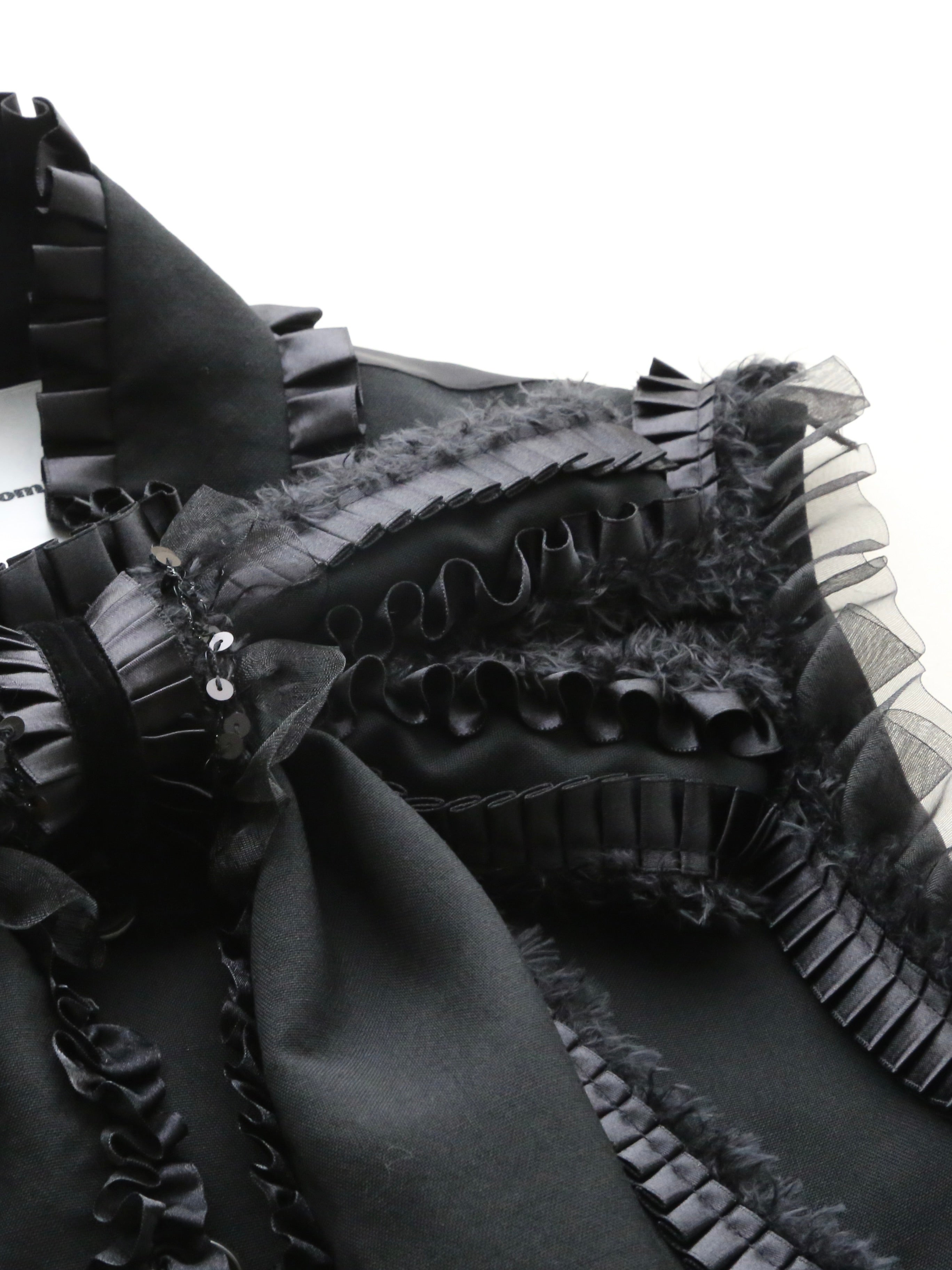 noir kei ninomiya ウールオックス ベスト 胸元リボン 手仕事タック