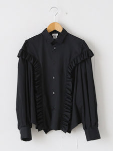 noir kei ninomiya 綿ブロード ブラウス 長袖 丸襟 フリル – CREER