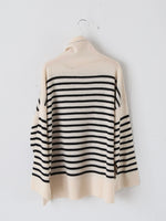 画像をギャラリービューアに読み込む, TOWAVASE バスクプルオーバー (タートルネック) 一本どり[mdm02-03]
