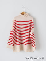 画像をギャラリービューアに読み込む, TOWAVASE バスクプルオーバー (タートルネック) 一本どり[mdm02-03]
