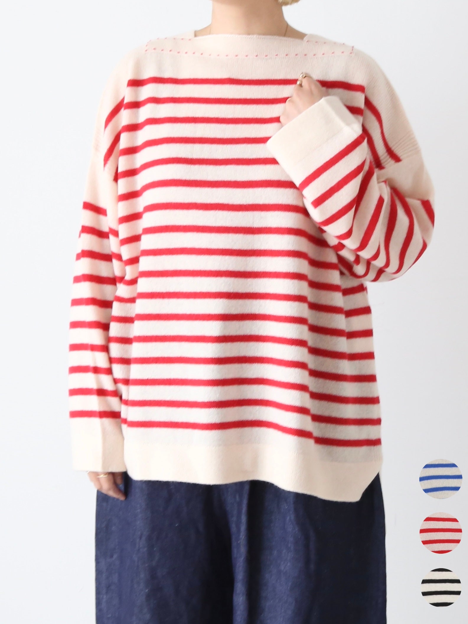 TOWAVASE バスクプルオーバー (ボートネック) 一本どり [mdm02-01]