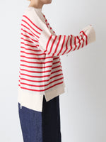 画像をギャラリービューアに読み込む, TOWAVASE バスクプルオーバー (ボートネック) 一本どり [mdm02-01]
