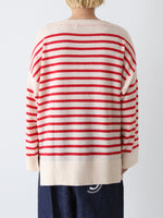 画像をギャラリービューアに読み込む, TOWAVASE バスクプルオーバー (ボートネック) 一本どり [mdm02-01]
