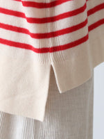 画像をギャラリービューアに読み込む, TOWAVASE バスクプルオーバー (タートルネック) 一本どり[mdm02-03]
