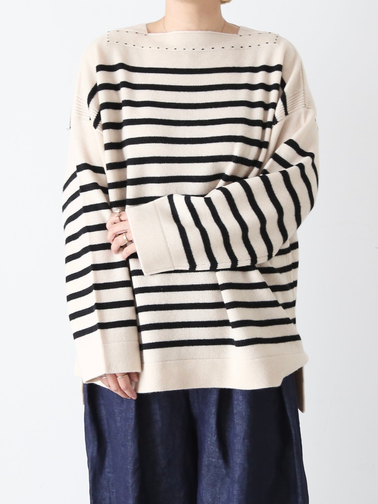 TOWAVASE バスクプルオーバー(ボートネック) 二本どり [mdm02-02]