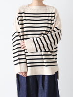画像をギャラリービューアに読み込む, TOWAVASE バスクプルオーバー(ボートネック) 二本どり [mdm02-02]
