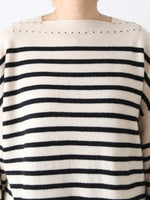 画像をギャラリービューアに読み込む, TOWAVASE バスクプルオーバー(ボートネック) 二本どり [mdm02-02]
