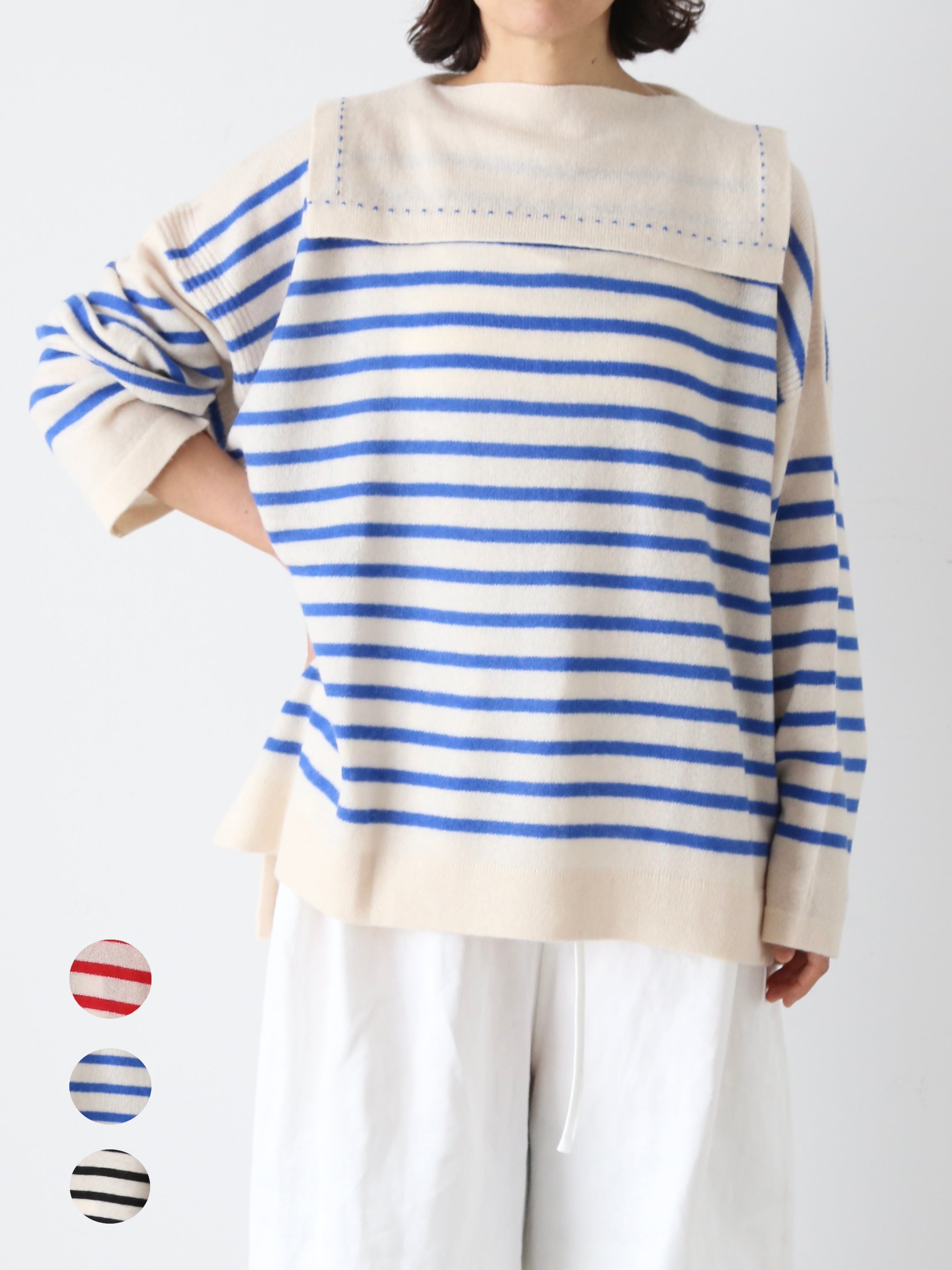TOWAVASE バスクプルオーバー (セーラーネック)一本どり [mdm02-05]