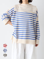 画像をギャラリービューアに読み込む, TOWAVASE バスクプルオーバー (セーラーネック)一本どり [mdm02-05]
