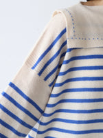 画像をギャラリービューアに読み込む, TOWAVASE バスクプルオーバー (セーラーネック)一本どり [mdm02-05]
