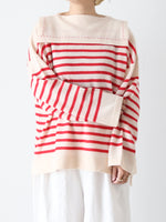 画像をギャラリービューアに読み込む, TOWAVASE バスクプルオーバー (セーラーネック)一本どり [mdm02-05]
